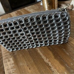 Unique handmade aluminum pop can top clutch